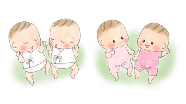 ツインズエイド 多胎児 双子妊娠 双子妊婦 多胎児支援 三つ子 育児 赤ちゃんイラスト