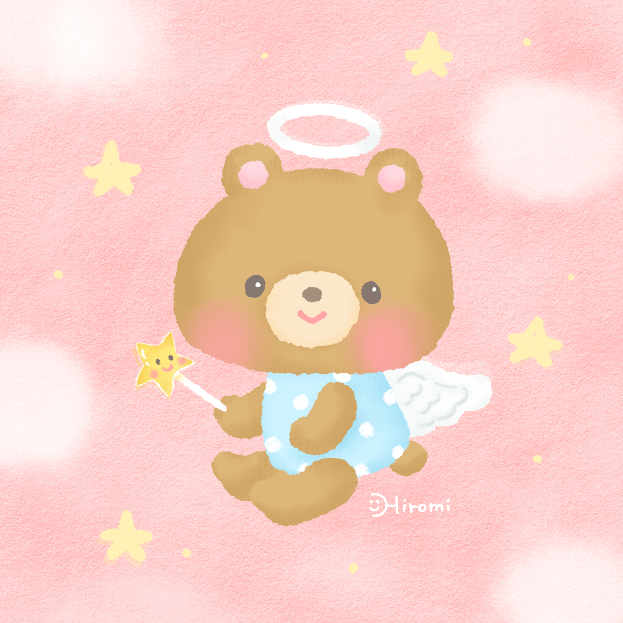 天使くまちゃん(ピンク)☆お月様 【公式通販】