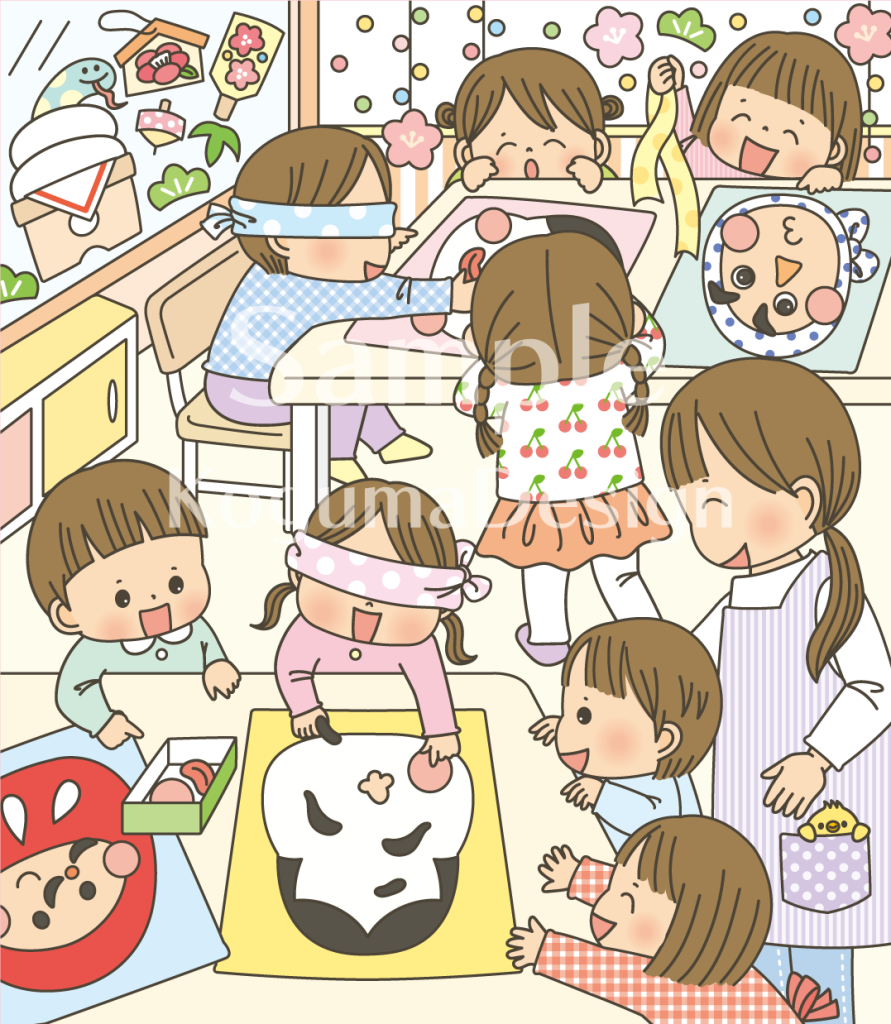 まちがいさがし 挿絵 パズル誌 イラスト 子供イラスト 絵本 児童書 保育 子供 マガジン・マガジン 動物イラスト 子供イラスト 保育園 保育士 保育園行事 ふくわらい お正月 お正月遊び
