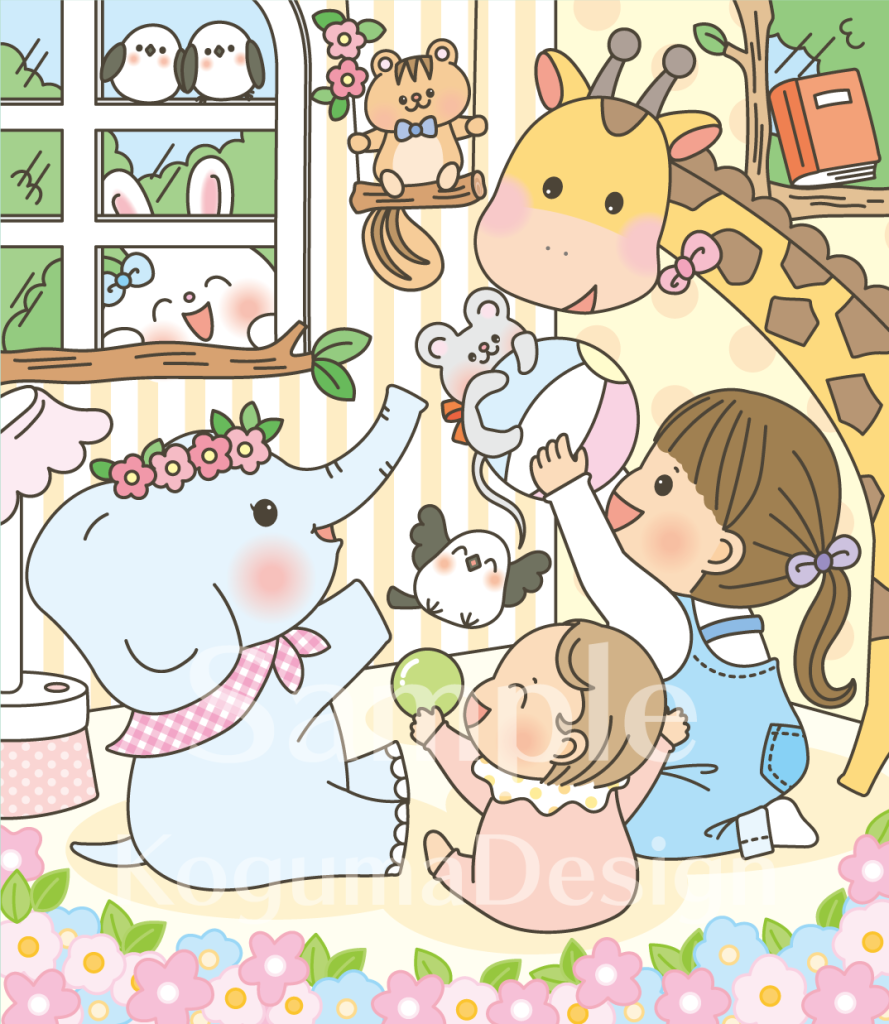まちがいさがし 挿絵 パズル誌 イラスト 子供イラスト 絵本 児童書 保育 子供 マガジン・マガジン 動物イラスト 子供イラスト 保育園 保育士 動物 ボール遊び シマエナガ