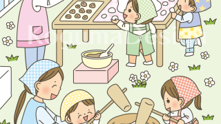 まちがいさがし 挿絵 パズル誌 イラスト 子供イラスト 絵本 児童書 保育 子供 マガジン・マガジン 動物イラスト 保育園 保育士 保育園行事 保育園製作 餅つき 冬のイラスト お正月 正月準備