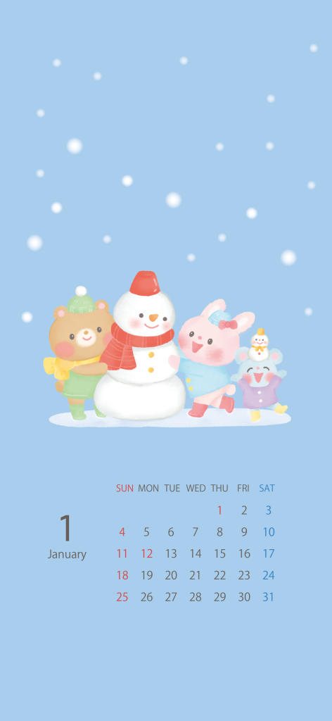 待受 壁紙 スマホ待受 待受カレンダー カレンダー 2026年カレンダー オリジナルイラストカレンダー イラスト 子供イラスト 絵本 児童書 保育 子供 動物イラスト 保育園 インテリア プレゼント Procreate イラストレーター