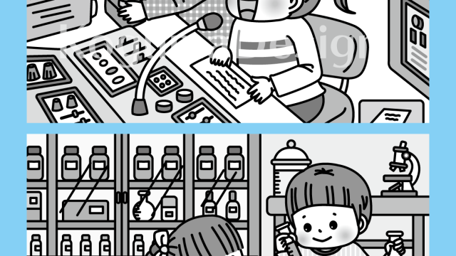 まちがいさがし 挿絵 パズル誌 イラスト 子供イラスト 絵本 児童書 保育 子供 晋遊舎 動物イラスト 子供イラスト 家族 子供 小学生 学校 教育 放送室 理科室