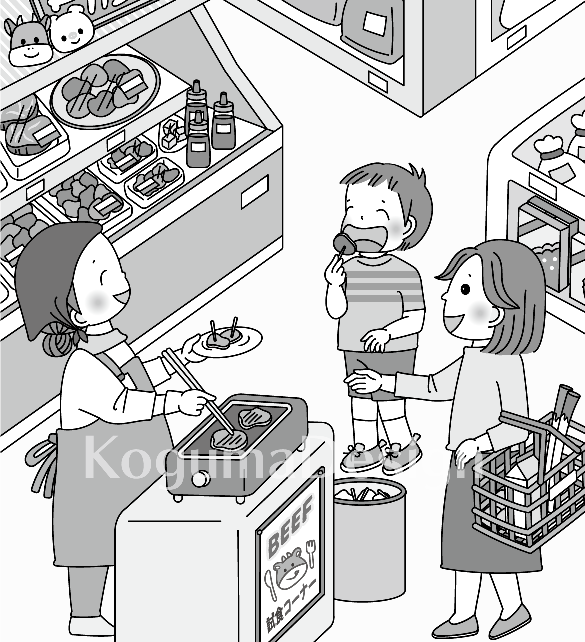 まちがいさがし 挿絵 パズル誌 イラスト 子供イラスト 絵本 児童書 保育 子供 晋遊舎 動物イラスト 子供イラスト 親子 スーパー 試食コーナー