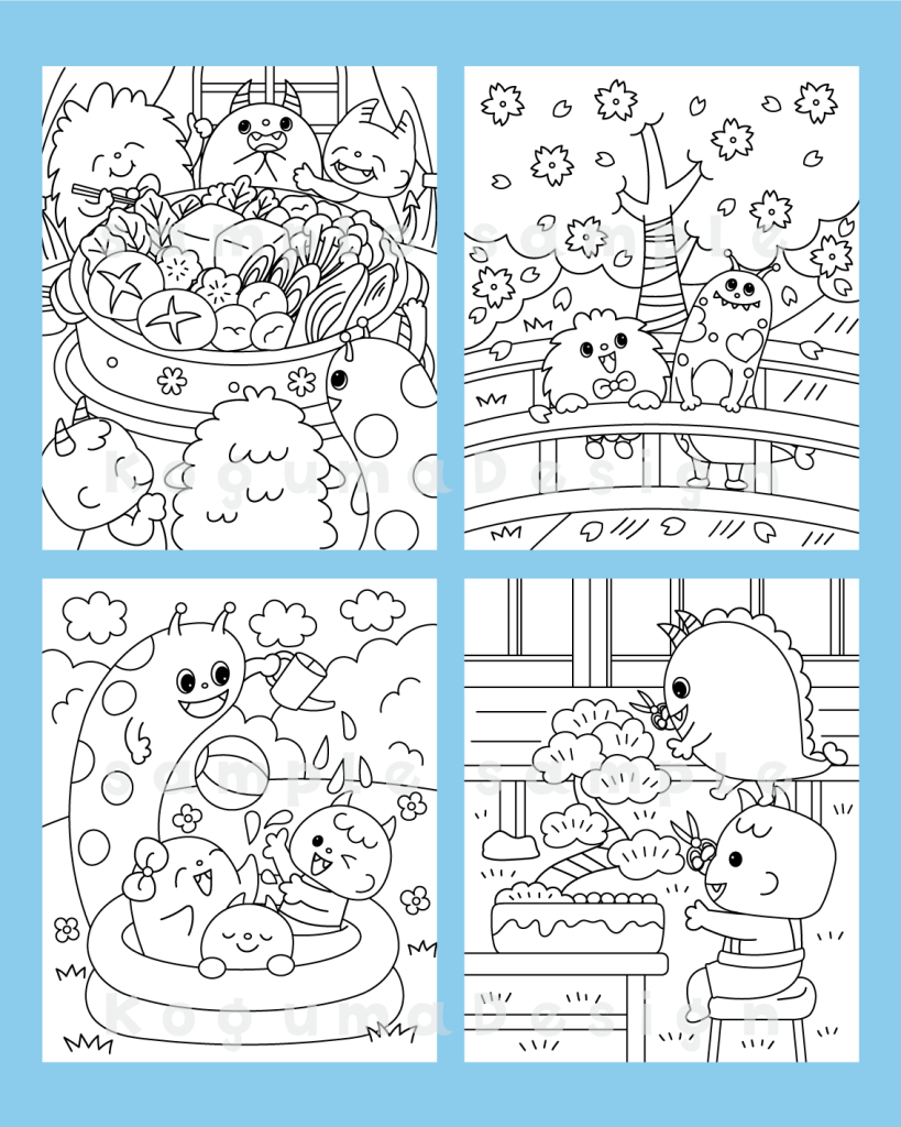 まちがいさがし 挿絵 パズル誌 イラスト 子供イラスト 絵本 児童書 保育 子供 動物イラスト 保育園 保育士 モンスター 怪物 海外出版 台湾